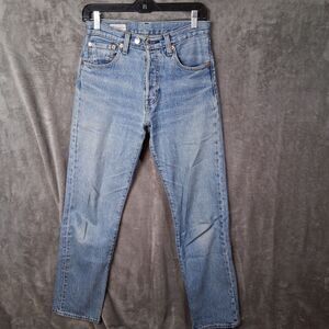 Levis 501 93 XX Premium Big E Mens 28x32 Inseam 28.5 Stone Wash Stretch Denim